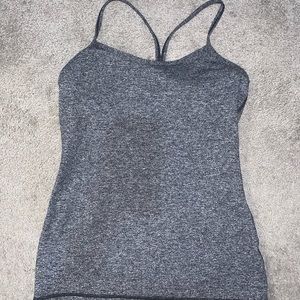 Grey Lulu lemon tank with built in bra